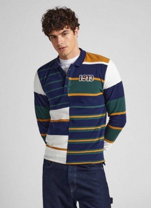 Pepe Jeans 1973 Rugby Polo Shirt Piketröja Herr Blå | 475930UXL