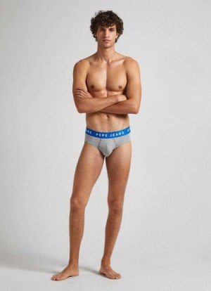 Pepe Jeans 2pack Stretchy Bomull Briefs Underkläder Herr Grå | 039258WBU