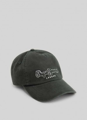 Pepe Jeans 3d Embroidered Logo Cap Kepsar Herr Gröna | 781946ODJ