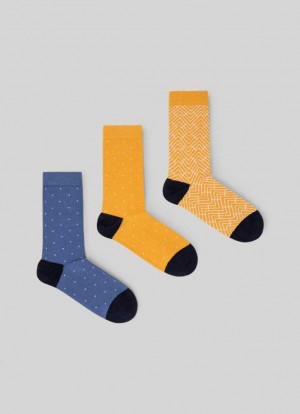 Pepe Jeans 3-pack Geometric Crew Socks Underkläder Dam Gula | 417856RME