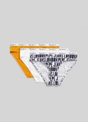 Pepe Jeans 3-pack Klassiska Knickers Underkläder Dam Gula | 795681VIM
