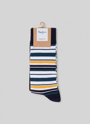 Pepe Jeans 3-pack Mixed Crew Socks Underkläder Herr Gröna | 572683JFQ