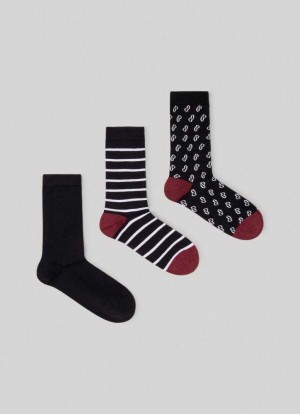 Pepe Jeans 3-pack Mixed Crew Socks Underkläder Dam Svarta | 498237OEI