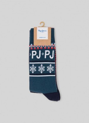 Pepe Jeans 3-pack Mixed Crew Socks Underkläder Herr Gröna | 175839VFQ