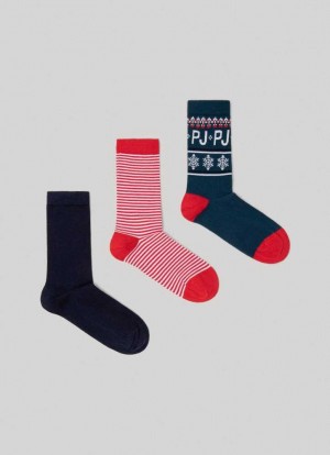 Pepe Jeans 3-pack Mixed Crew Socks Underkläder Dam Gröna | 146370CPL