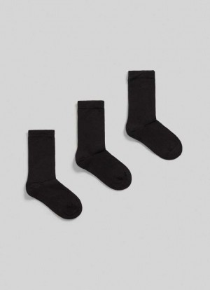 Pepe Jeans 3-pack Plain Crew Socks Underkläder Dam Svarta | 258430WKO