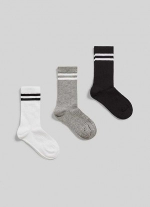 Pepe Jeans 3-pack Räfflad Crew Socks Underkläder Dam Olika Färger | 293864LRU
