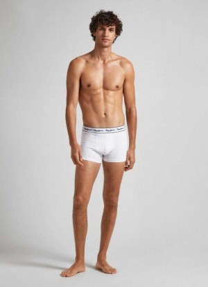 Pepe Jeans 3pack Stretchy Bomull Boxers Underkläder Herr Vita | 392850HKE