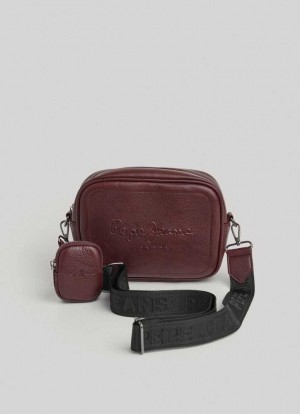 Pepe Jeans Adjustable Handle Camera Bag Väskor & Ryggsäck Dam Vinröda Röda | 789640HNS