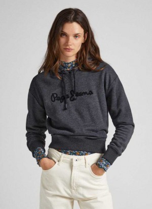 Pepe Jeans Adjustable Hoodie Hoodie Dam Svarta | 106258KNY