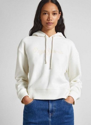 Pepe Jeans Adjustable Hoodie Hoodie Dam Vita | 082657CZG