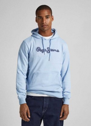 Pepe Jeans Adjustable Hoodie Hoodie Herr Blå | 354062UFO