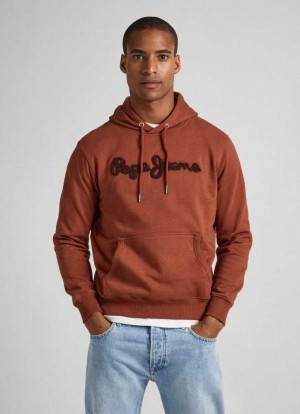 Pepe Jeans Adjustable Hoodie Hoodie Herr Orange | 123756QBZ