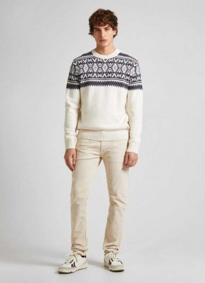 Pepe Jeans Alban Loose Fit Corduroy Trousers Långbyxor Herr Bruna Beige | 827536CHW