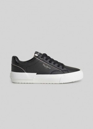 Pepe Jeans Allen Low Basic Trainers Träningsskor Dam Svarta | 814572GCU
