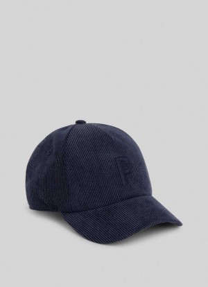 Pepe Jeans Basic Corduroy Cap Kepsar Dam Marinblå | 561370PYJ