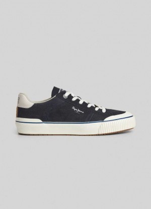 Pepe Jeans Ben Overdrive Mocka Trainers Träningsskor Herr Marinblå | 734685HOL