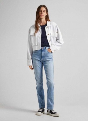 Pepe Jeans Betty Slim Fit High-rise Jeans Denim Dam Blå | 972480KGX
