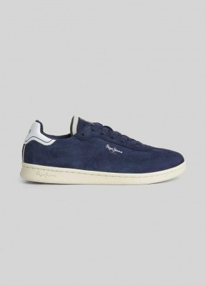 Pepe Jeans Bevis Player Mocka Trainers Träningsskor Herr Marinblå | 658392CVS