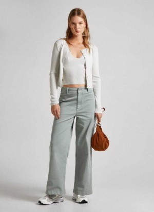 Pepe Jeans Bomull Culotte Trousers Långbyxor Dam Gröna | 132754OWA