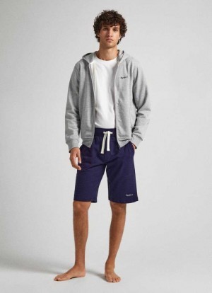 Pepe Jeans Bomull Pyjama Shorts Underkläder Herr Marinblå | 809273HFU
