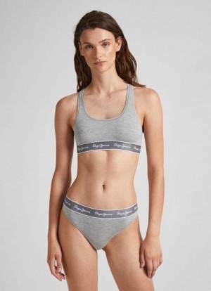 Pepe Jeans Bomull Sports Bra Underkläder Dam Grå | 251890VYW