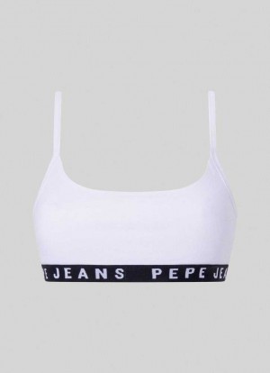 Pepe Jeans Bomull Sports Bra Underkläder Dam Vita | 025891LZY