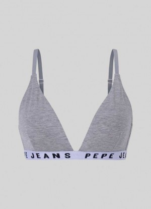 Pepe Jeans Bomull Triangular Bra Underkläder Dam Grå | 561384IGT