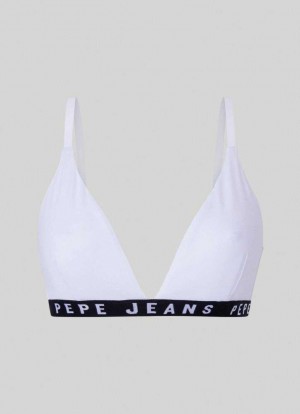 Pepe Jeans Bomull Triangular Bra Underkläder Dam Vita | 642189WVF