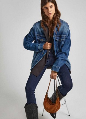 Pepe Jeans Boyfriend Fit Denim Jacket Denim Dam Blå | 479082HWJ