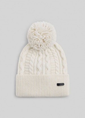 Pepe Jeans Braided Cable Knit Beanie Kepsar Herr Vita | 689253AVX
