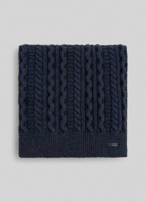 Pepe Jeans Braided Cable Knit Scarf Halsduk Dam Blå | 563749QUH