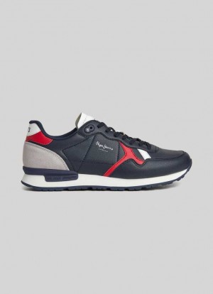 Pepe Jeans Brit Basic Löpar Shoes Träningsskor Herr Marinblå | 157930FKJ