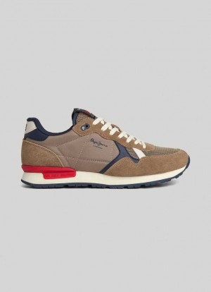 Pepe Jeans Brit Heritage Löpar Shoes Träningsskor Herr Bruna Beige | 805127NTA