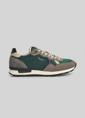 Pepe Jeans Brit Heritage Löpar Shoes Träningsskor Herr Mörkgröna | 710895TMC