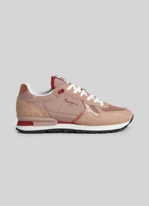Pepe Jeans Brit Jump Löpar Shoes Träningsskor Dam Rosa | 734650EUQ