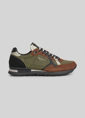 Pepe Jeans Brit Print Löpar Shoes Träningsskor Herr Bruna | 752398OVC