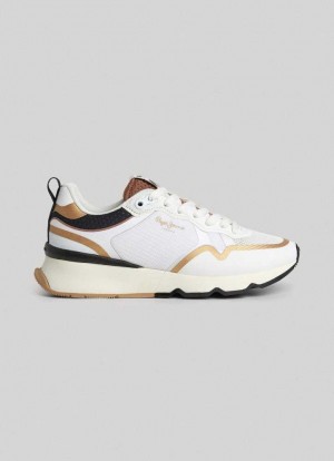 Pepe Jeans Brit Pro Nice Combined Shoes Träningsskor Dam Vita | 840197QDS