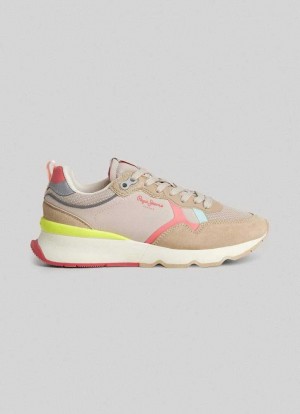 Pepe Jeans Brit Pro Young Löpar Shoes Träningsskor Dam Bruna Beige | 397502GKD