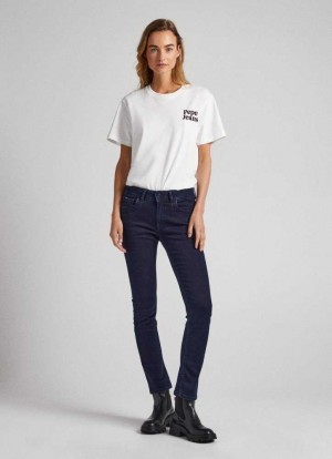Pepe Jeans Brookes Regular Fit Mid-rise Jeans Denim Dam Blå | 106584YHP