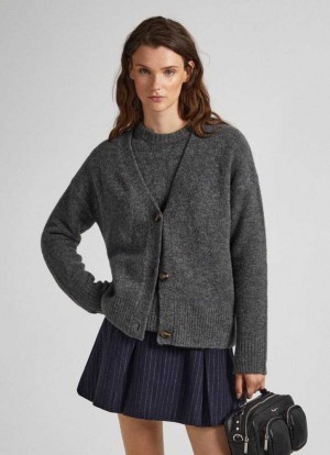 Pepe Jeans Button-front Cardigan Jumpers Dam Mörkgrå | 135769TUF