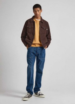 Pepe Jeans Byron Relaxed Fit Mid-rise Jeans Trends Herr Blå | 493708OSX