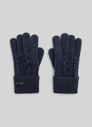Pepe Jeans Cable Knit Gloves Handskar Dam Blå | 173296FCX