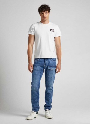 Pepe Jeans Callen Relaxed Fit Mid-rise Jeans Trends Herr Blå | 452679HYM
