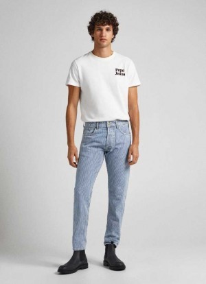 Pepe Jeans Callen Relaxed Fit Mid-rise Jeans Jeans Herr Blå | 193420JRP