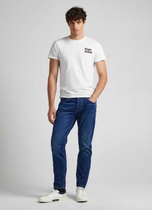 Pepe Jeans Callen Relaxed Fit Mid-rise Jeans Denim Herr Blå | 182360LFC