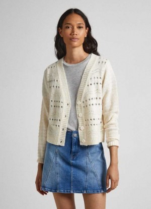 Pepe Jeans Cardigan With Openwork Details Jumpers Dam Vita | 107236DBF
