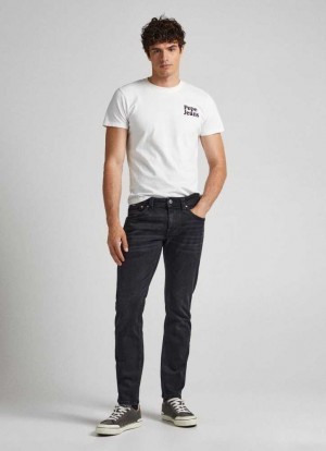 Pepe Jeans Cash Regular Fit Mid-rise Jeans Straight Jeans Herr Blå | 168259OEA