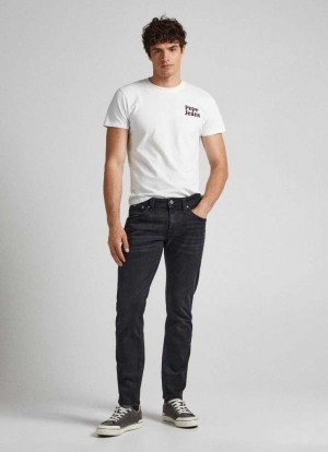 Pepe Jeans Cash Regular Fit Mid-rise Jeans Slim Jeans Herr Blå | 076351UWD
