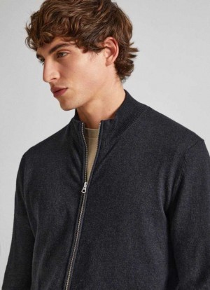 Pepe Jeans Cashmere And Bomull Knit Jacket Jumpers Herr Svarta | 680391ADW